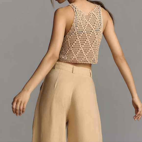 Faithful the Brand Circa Wide Leg Linen Trouser Pants in Honey Size 6 NWT - Picture 8 of 12